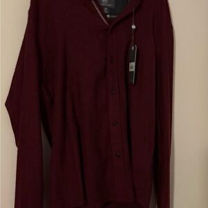 Burgundy Button-Up Shirt